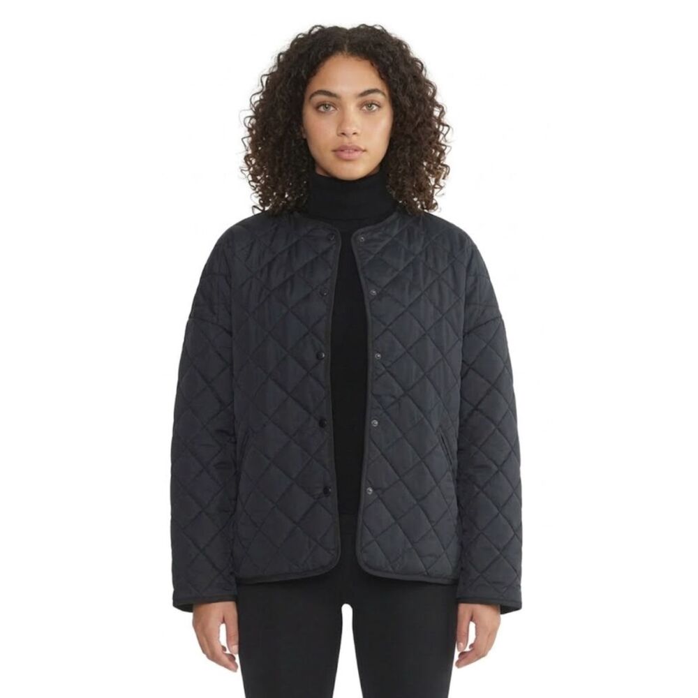 BABATON Aritzia Quilted Geo Jacket Primaloft Oversized Black Women's Size Large